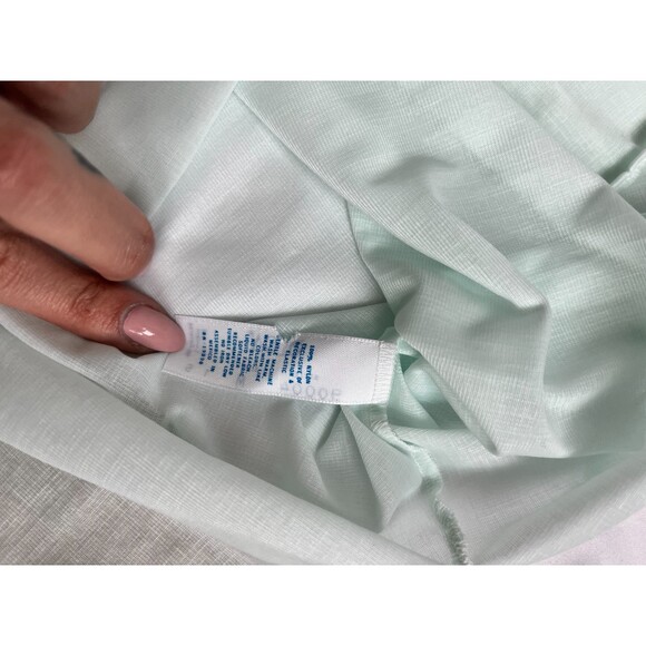 Olga Vintage Nylon Night Shirt Size M Lace Baby Blue Sleepwear Slip Romantic - Picture 5 of 6